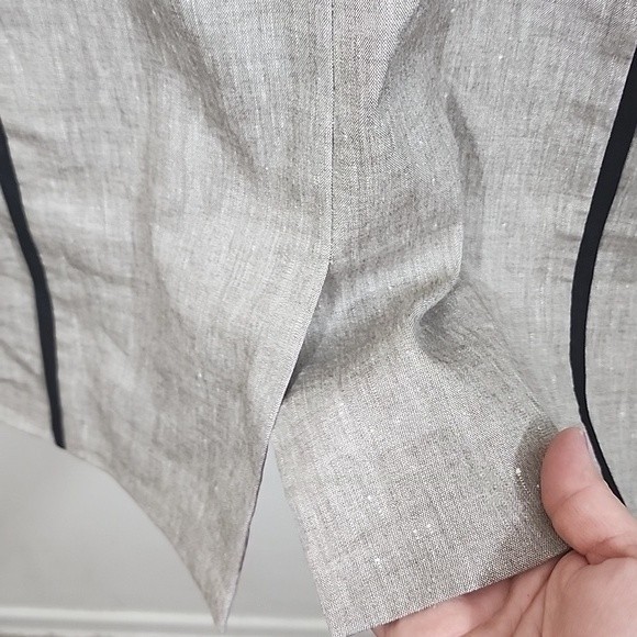 10P Ann Taylor geometric print linen blend sheath dress multi-color gray+black - Picture 8 of 13